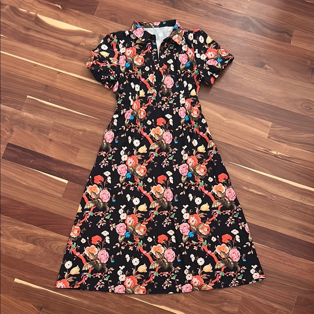 Floral Black Dress